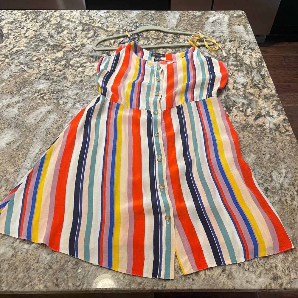 New Look Colorful Colorblock Mini Short Dress | size 8 | rainbow
